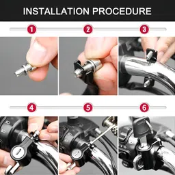 glitzn Stainless Steel Key Lock For Helmet image 3