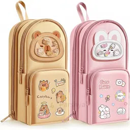 parshya Cute 3D Cartoon Capybara & Rabbit Pencil Pouch for Girls & Boys Geometry Box-picture-26