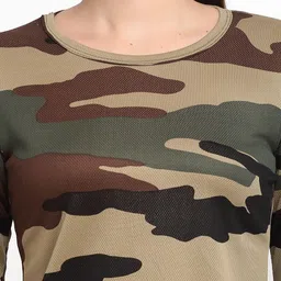 armisto Pack of 2 Women Military Camouflage Round Neck Polyester Multicolor T-Shirt image 2