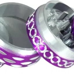 h.k. international 50 mm diamond cut crusher smoking weed honey dust filter 4 part purple color Hand Muller Grinder image 3