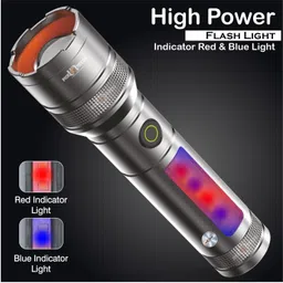 sunaze Rechargeable Metal Body Torch Zoomable Head 1200 mAh Battery 3 Mode Lights 5hr 6 hrs Torch Emergency Light-picture-26