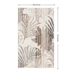 sapana carpet-mats Cream Abstract Wool 4 ft X 6 ft Machine Made Carpet image 3