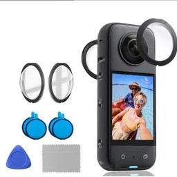 GiftMax Insta 360 X3 Lens 2Pcs Dual Lens Protector Guard Sticky Tempered for Lens Cap-image-55