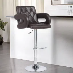 casacraft from pepperfry Vibe Bar Chair in Brown Colour image 1