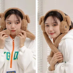 frackson Brown Jumping Earmuff Women/Girls for Winter Ear Muff Ear Muff image 4