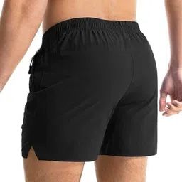 as fashion Solid Men Black Running Shorts image 2