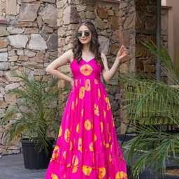 vimura fashion Printed Rayon Blend Stitched Flared/A-line Gown-picture-14