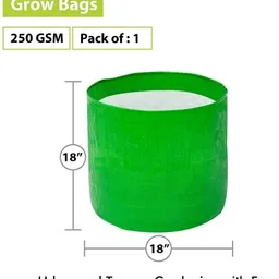 redwud 250 GSM HDPE Gardening Grow Bag for Plants Vegetable(18" X 18")(Pack of 3) Grow Bag image 2