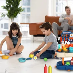 himanshu tex Kids Kitchen Pretend Play Set,Play Cooking Set, Cookware Pots and Pans Play set image 2