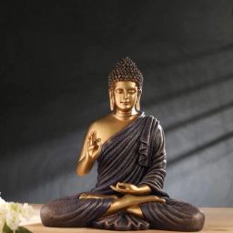 casacraft from pepperfry Polyresin Purple & Gold Blessing Buddha 15 Inch-picture-22