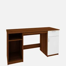 woodbuzz Athos Computer Table in Walnut And Frosty White Finish image 3