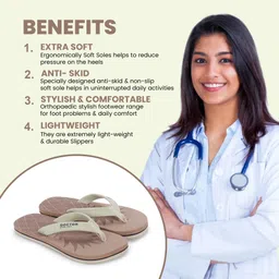 doctor extra soft Women's House Soft Flat Slippers Ortho Care Orthopaedic Diabetic MCR Comfort Dr Women Flip Flops image 3