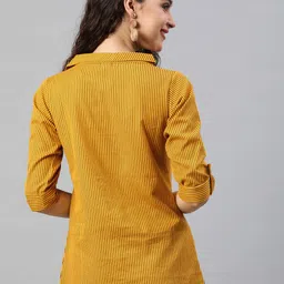 akiko Women Regular Fit Striped Lapel Collar Casual Shirt image 2