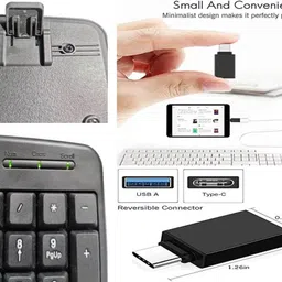 ANJO Wired Keyboard-Wired Mouse-Mouse Pad-USB Hub 3.0-OTG C Type Combo Set image 4