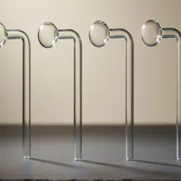 agnix 6 inch Bend Glass Oil Burner Pipe Transparent (Pack of 4) Borosilicate Glass Inside Fitting Hookah Mouth Tip image 4