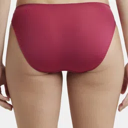 jockey 1813 Medium Coverage Microfiber Elastane Stretch with StayFresh Treatment Women Bikini Red Panty image 3