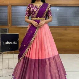 fabcartz Self Design Semi Stitched Lehenga Choli-picture-20