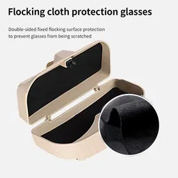 rkpsp Beige Sunglass Holder Car High Quality/Easy To Install Attach With Sun Visor-201 Brown Car Sunglass Clip Holder image 2