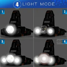 jamunesh enterprise Headlamp Torch, Waterproof USB Rechargeable Headlight For Trekking 3 hrs Torch Emergency Light image 5