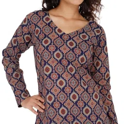 poshakhouse Casual Regular Sleeves Printed Women Blue Top-picture-35