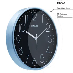 random Tic Toc Black & Blue Plastic Wall Clock image 3