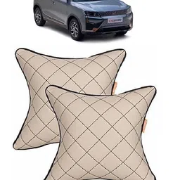 autofit Beige, Black Leather Car Pillow Cushion for Mahindra-picture-22