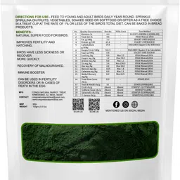 congo natural parrot treat Spirulina Powder to Provide Essential Proteins for Healthy 0.1 kg Dry Adult, Young Bird Food image 2