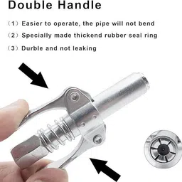 bison Grease Gun Coupler Lock Nozzle High Pressure Dual Handle For Manual Electro Mechanical Sprayer image 2