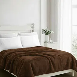 cortina Solid Double Fleece Blanket for AC Room-picture-10