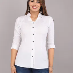 aashee Women Regular Fit Solid Spread Collar Casual Shirt-picture-21