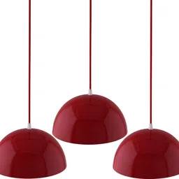 homesake 3-Lights Linear Cluster Chandelier Red Hanging Pendant Light, Kitchen Area and Dining Room Light, LED/Filament Light Pendant Lamp Ceiling Lamp image 2