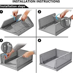 bazku Multipurpose Pack of 1 Plastic PP Wardrobe PP Collapsible Wardrobe image 4