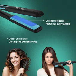 IKONIC ME IKP-SCWBT 2 in 1 Straight & Curl Wide-Black & Teal Hair Straightener image 3