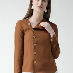 Women Regular Fit Solid Ruffle Collar Casual Shirt-image-38