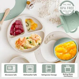 isupta Bone China MiniMunch 8-Piece Silicone Feeding Set Dinner Set image 2