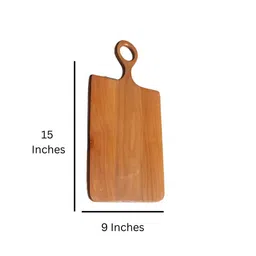 jiscovery Natural Brown Wood Chopping board image 2