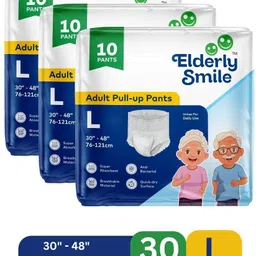 elderly smile Super Absorbent Premium Pull Up Pants | Waist Size (30"-48") | Pack of 3 Adult Diapers - L-picture-15