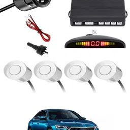 zplus Car Parking Sensors - Set of 4 with Reverse Parking Camera (White)-198 Safety of Passengers/Car One Alarm Kit-2410 Parking Sensor-picture-32