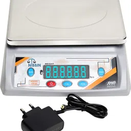 nibbin 30Kg Counter Rechargeable Weight Machine with Stainless Steel Top for Shop, Home Balance Scale-picture-33