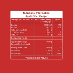 neuherbs Cider Vinegar 20 effervescent tablets, Apple Flavour For Weight Loss image 3