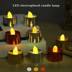 delightful decor (Pack of 4) Assorted Festive Battery Operated LED T- Light Candle (Warm White)-picture-24