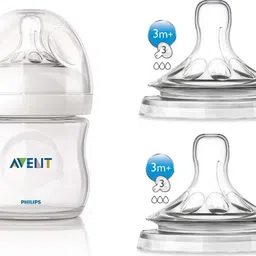 philips avent Natural baby bottle 125ml With 3 Holes Teats Medium Flow Nipple Combo Pack - 125 ml-picture-18