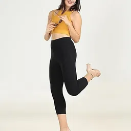 zayanqa 3/4th Capri leggings Women Black, Beige Capri image 4