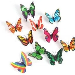 kuhu creations Decorative 3D Creative Magnetic Butterfly Fridge Magnet Pack of 10 image 1