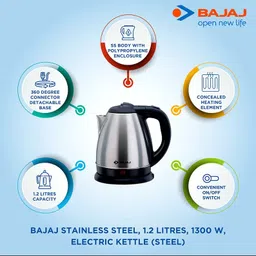 bajaj Water Kettle Ktx 1.2 Ltr Electric Kettle image 3