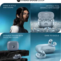 motorola Moto Loop Swarovski| Sound by Bose| Lightweight & Comfortable|IP54|Sweat proof Bluetooth Headset image 3