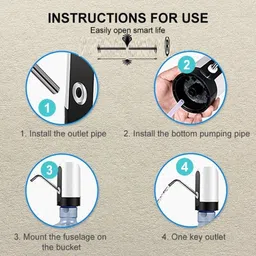 dishki Automatic Water Can dispenser pump with Rechargeable Battery for 20 Ltr Can Bott Bottled Water Dispenser image 4