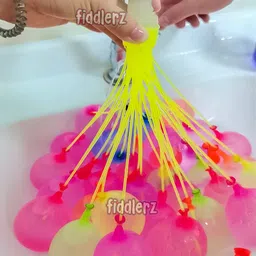 fiddlerz Solid Holi Magic Water Balloons Crazy Quick Fill Set of 3 (111 Pcs) & 1 tap Adapter Magic Balloon image 4