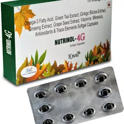 knoll Nutrinol-4G For Healthy Heart,Body, Energy Booster & Brain Sharpner Softgels image 3