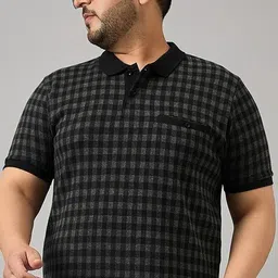 austivo Men Checkered Polo Neck Cotton Blend Multicolor T-Shirt image 1